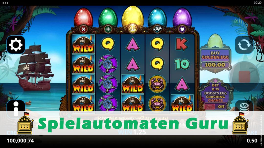 Screenshot der Demo-Version des Spiels Kingfisher of the Caribbean Demo des Spielautomaten Kingfisher of the Caribbean