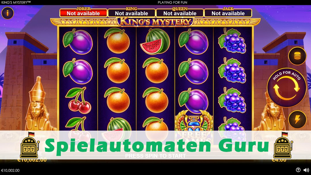 Screenshot der Demo-Version des Spiels Kings Mystery Demo des Spielautomaten Kings Mystery