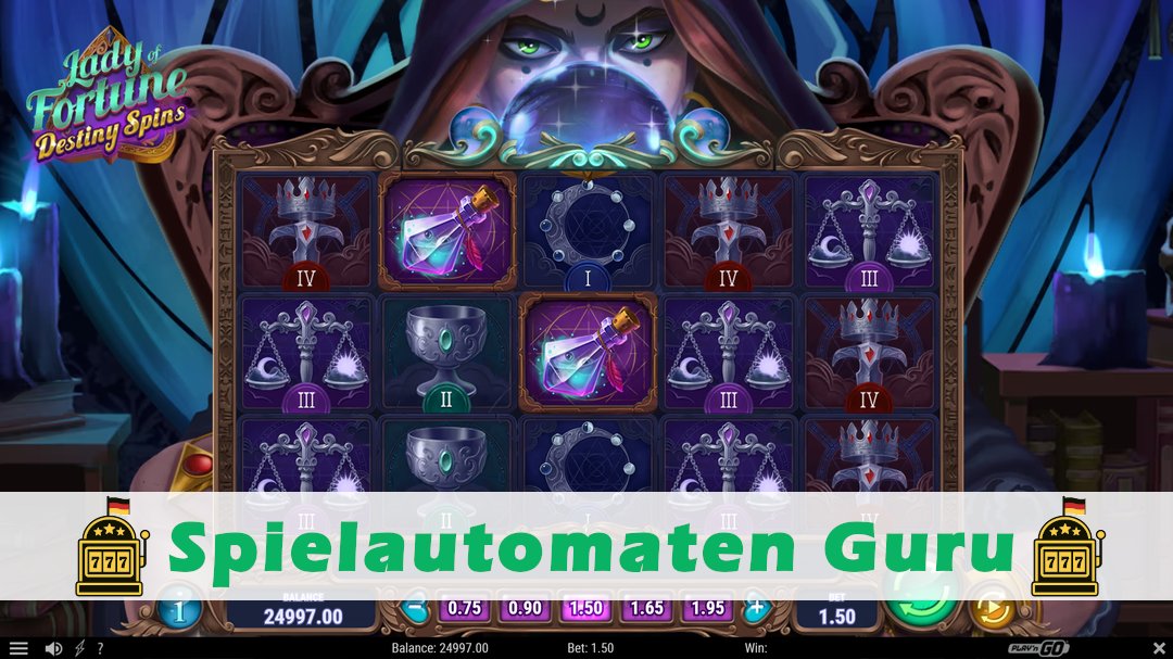Screenshot der Demo-Version des Spiels Lady of Fortune Destiny Spins Demo des Spielautomaten Lady of Fortune Destiny Spins