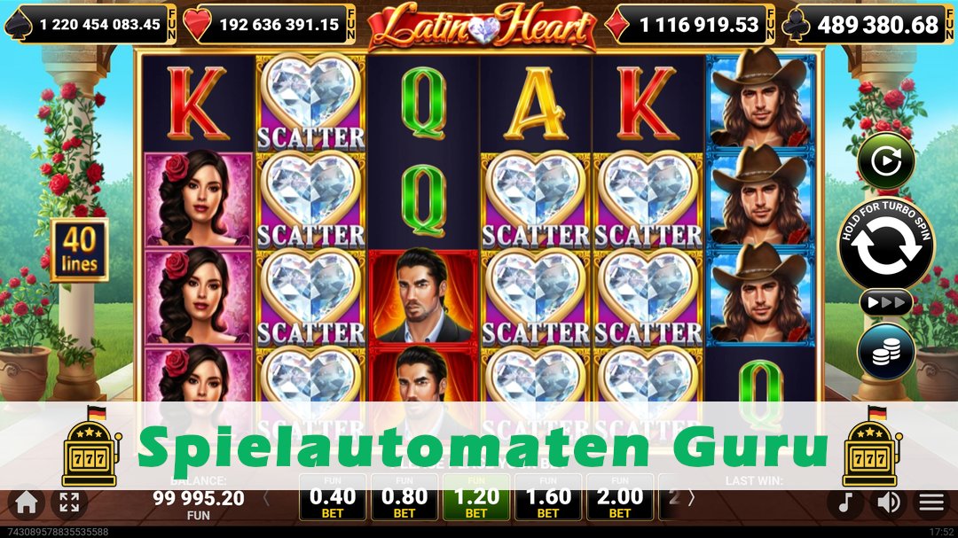 Screenshot der Demo-Version des Spiels Latin Heart Demo des Spielautomaten Latin Heart
