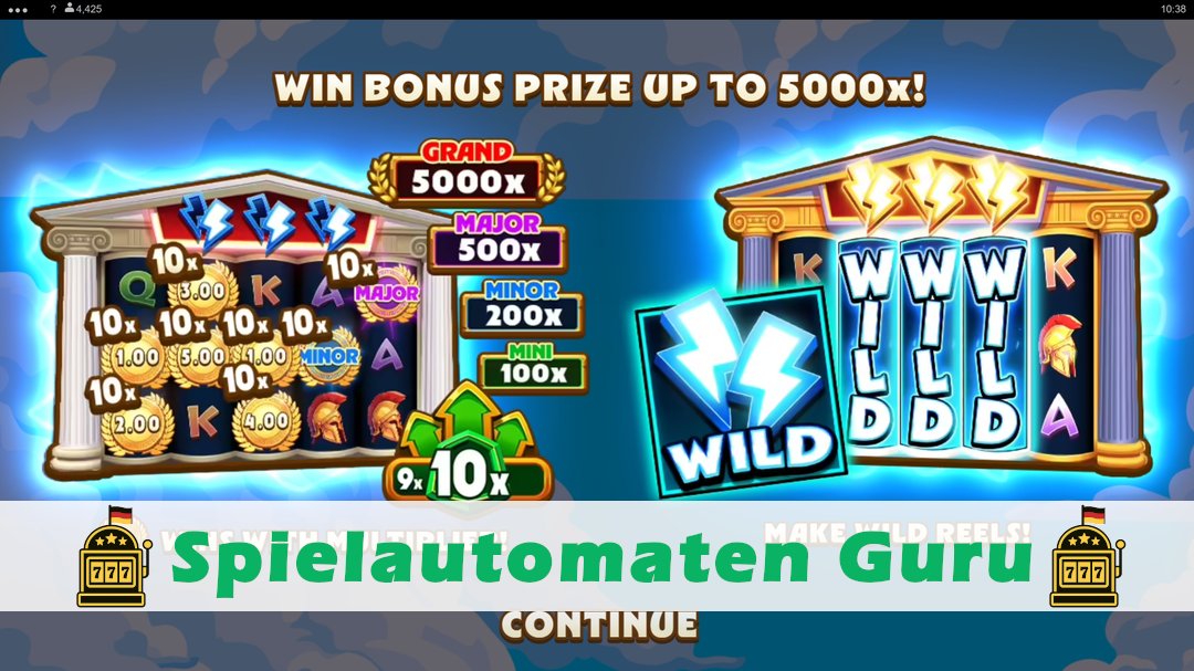 Screenshot der Demo-Version des Spiels Law of Zeus Demo des Spielautomaten Law of Zeus