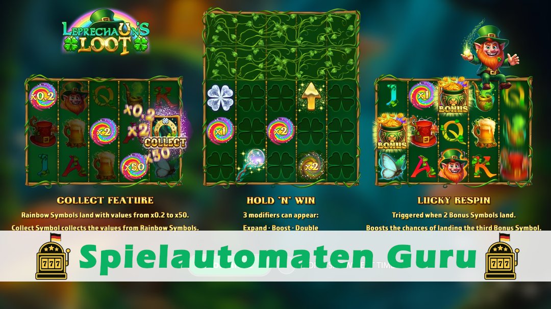 Screenshot der Demo-Version des Spiels Leprechauns Loot Demo des Spielautomaten Leprechauns Loot
