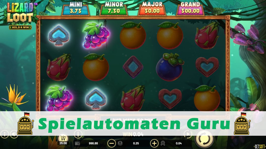 Screenshot der Demo-Version des Spiels Lizard Loot Hold & Win Demo des Spielautomaten Lizard Loot Hold & Win