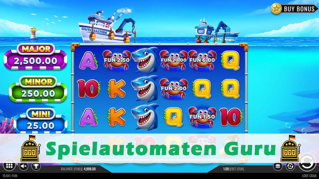 Screenshot der Demo-Version des Spiels Loot Crab Demo des Spielautomaten Loot Crab