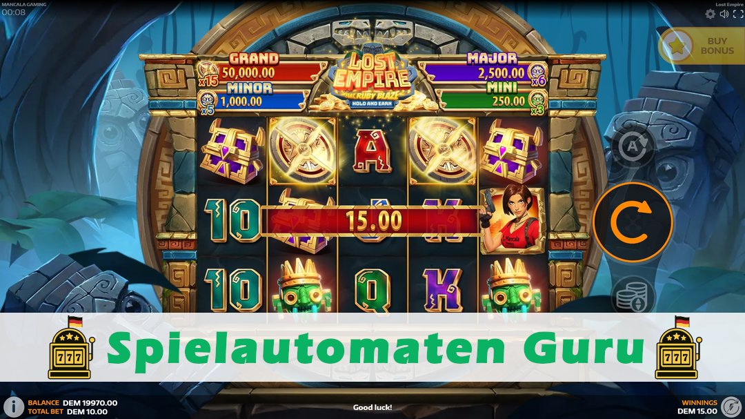 Screenshot der Demo-Version des Spiels Lost Empire Demo des Spielautomaten Lost Empire