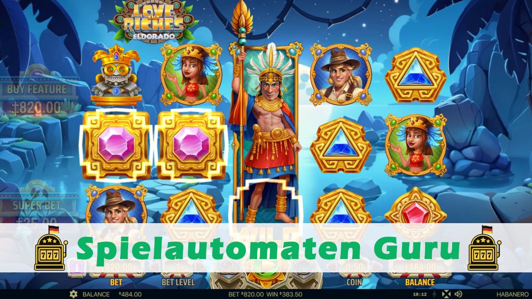 Screenshot der Demo-Version des Spiels Love and Riches Eldorado Demo des Spielautomaten Love and Riches Eldorado