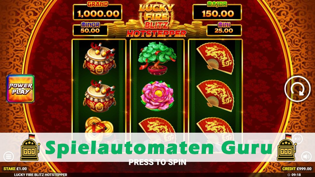 Screenshot der Demo-Version des Spiels Lucky Fire Blitz Hotstepper Demo des Spielautomaten Lucky Fire Blitz Hotstepper