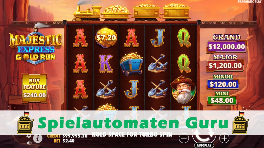 Screenshot der Demo-Version des Spiels Majestic Express Gold Run Demo des Spielautomaten Majestic Express Gold Run
