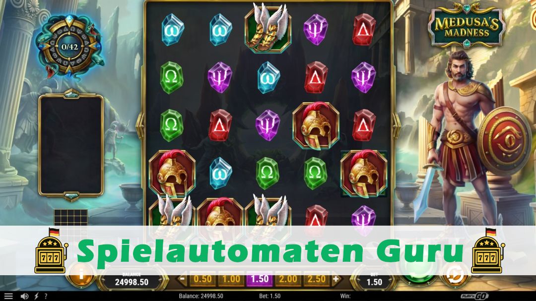 Screenshot der Demo-Version des Spiels Medusas Madness Demo des Spielautomaten Medusas Madness