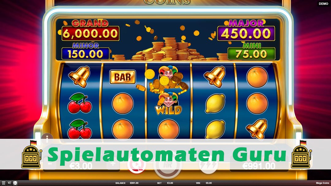 Screenshot der Demo-Version des Spiels Mega Coins Demo des Spielautomaten Mega Coins