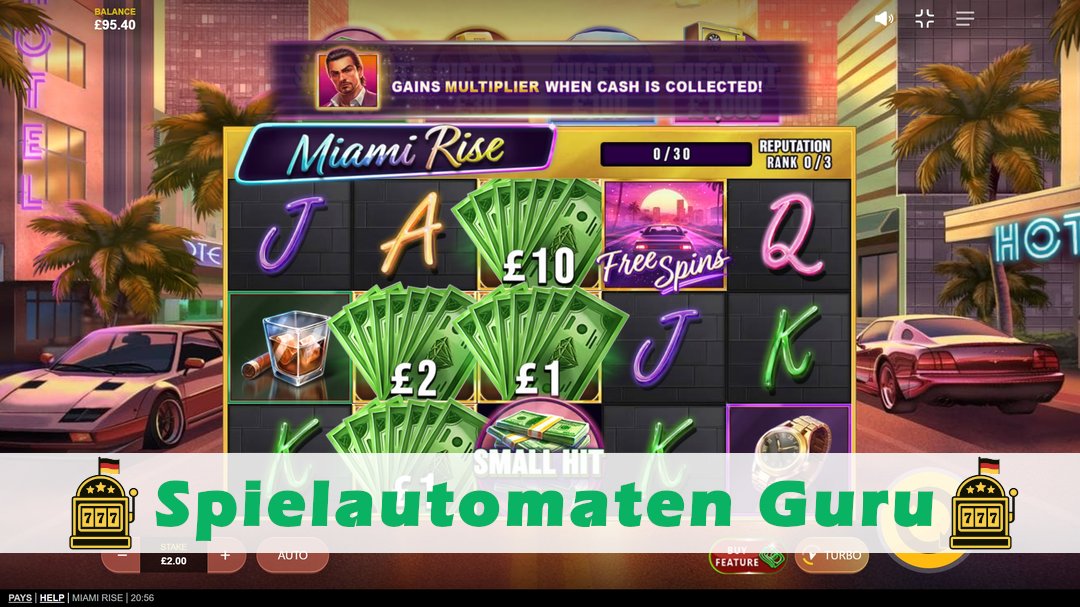 Screenshot der Demo-Version des Spiels Miami Rise Demo des Spielautomaten Miami Rise