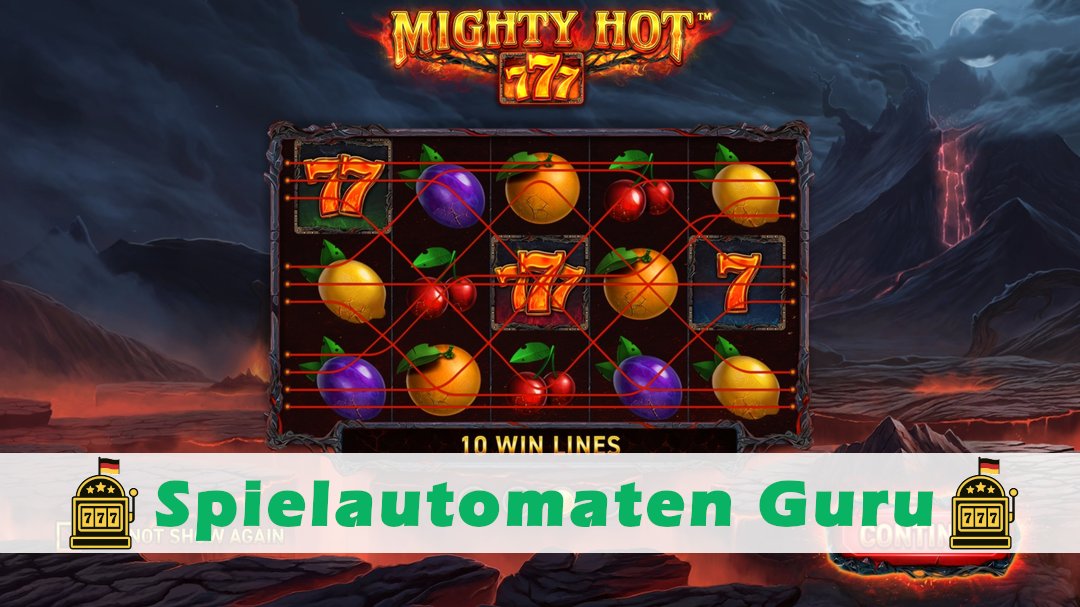 Screenshot der Demo-Version des Spiels Mighty Hot 777 Demo des Spielautomaten Mighty Hot 777