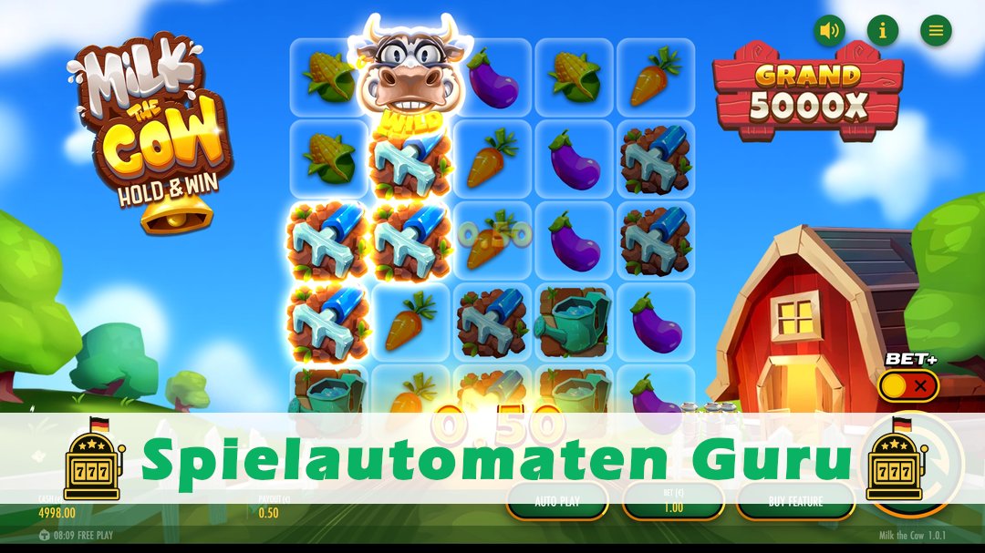 Screenshot der Demo-Version des Spiels Milk The Cow Demo des Spielautomaten Milk The Cow