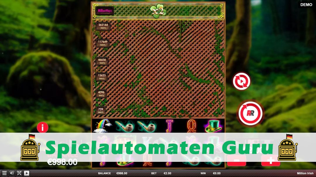 Screenshot der Demo-Version des Spiels Million Irish Demo des Spielautomaten Million Irish
