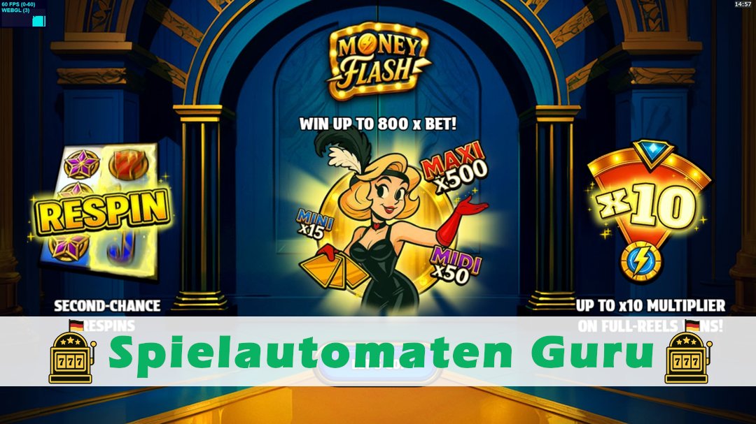 Screenshot der Demo-Version des Spiels Money Flash Demo des Spielautomaten Money Flash