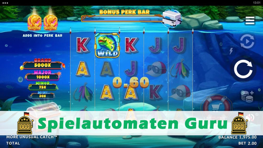 Screenshot der Demo-Version des Spiels More Unusual Catch Demo des Spielautomaten More Unusual Catch