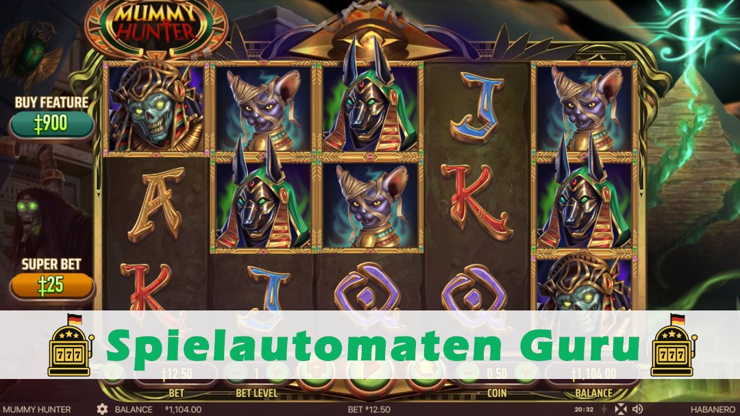 Screenshot der Demo-Version des Spiels Mummy Hunter Demo des Spielautomaten Mummy Hunter