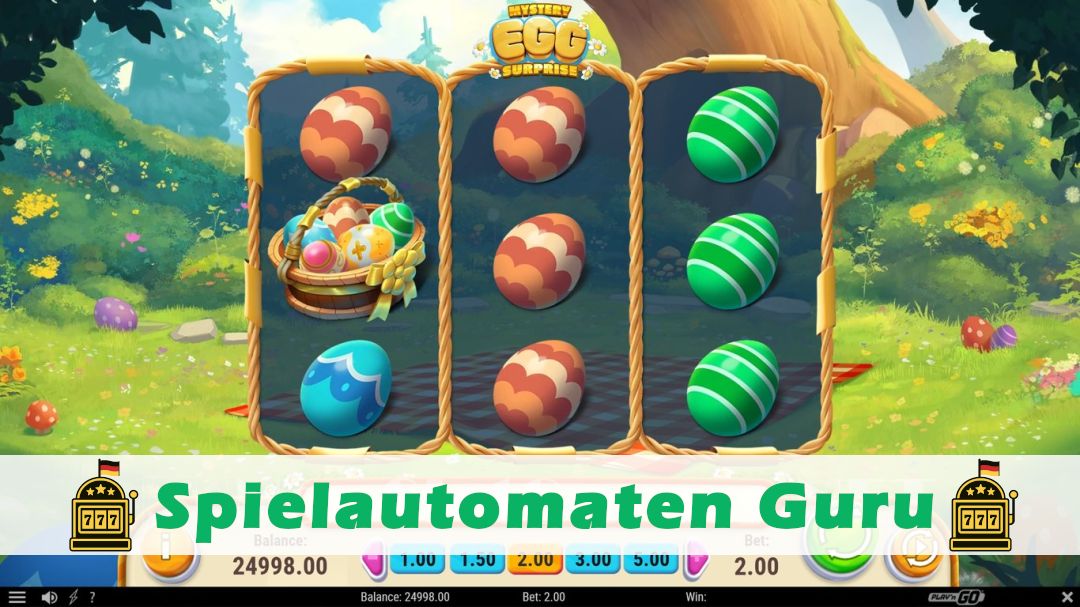 Screenshot der Demo-Version des Spiels Mystery Egg Surprise Demo des Spielautomaten Mystery Egg Surprise