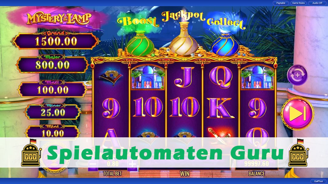 Screenshot der Demo-Version des Spiels Mystery of the Lamp Enchanted Palace Demo des Spielautomaten Mystery of the Lamp Enchanted Palace