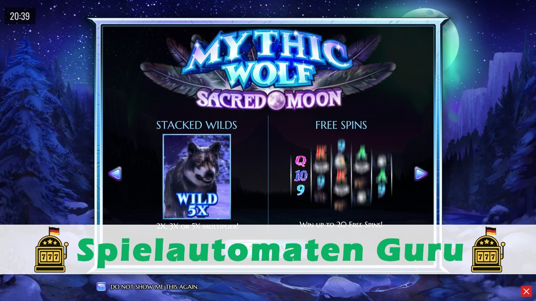Screenshot der Demo-Version des Spiels Mythic Wolf Extreme Demo des Spielautomaten Mythic Wolf Extreme