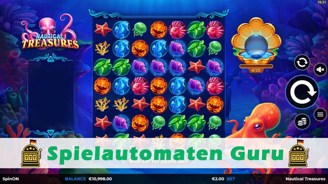 Screenshot der Demo-Version des Spiels Nautical Treasures Demo des Spielautomaten Nautical Treasures