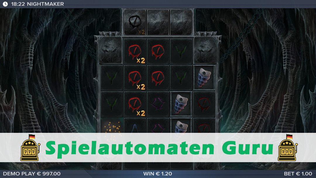Screenshot der Demo-Version des Spiels Nightmaker Demo des Spielautomaten Nightmaker