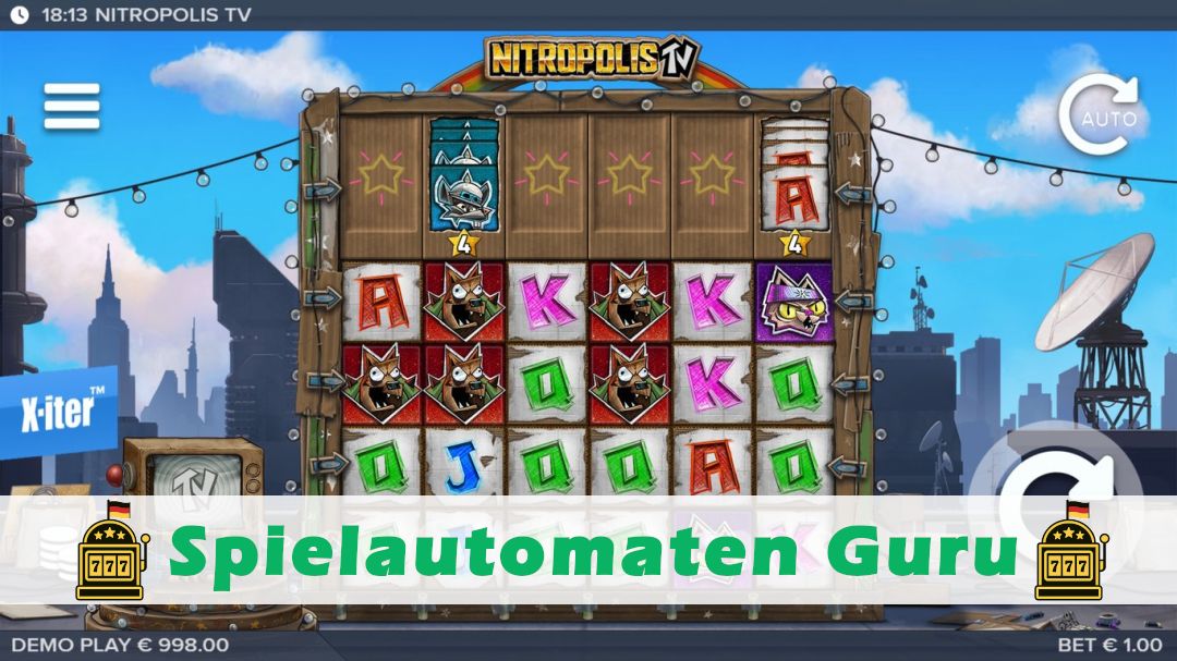 Screenshot der Demo-Version des Spiels Nitropolis TV Demo des Spielautomaten Nitropolis TV