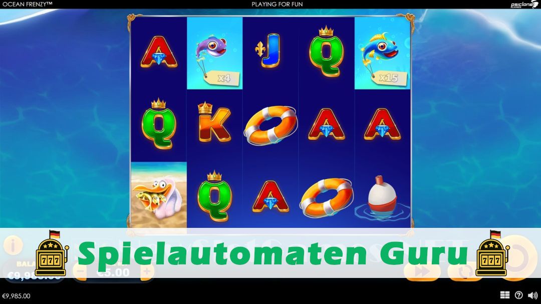 Screenshot der Demo-Version des Spiels Ocean Frenzy Demo des Spielautomaten Ocean Frenzy