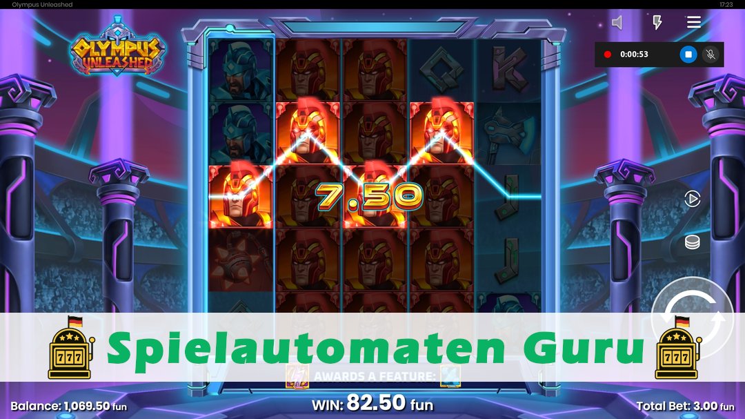 Screenshot der Demo-Version des Spiels Olympus Unleashed Demo des Spielautomaten Olympus Unleashed
