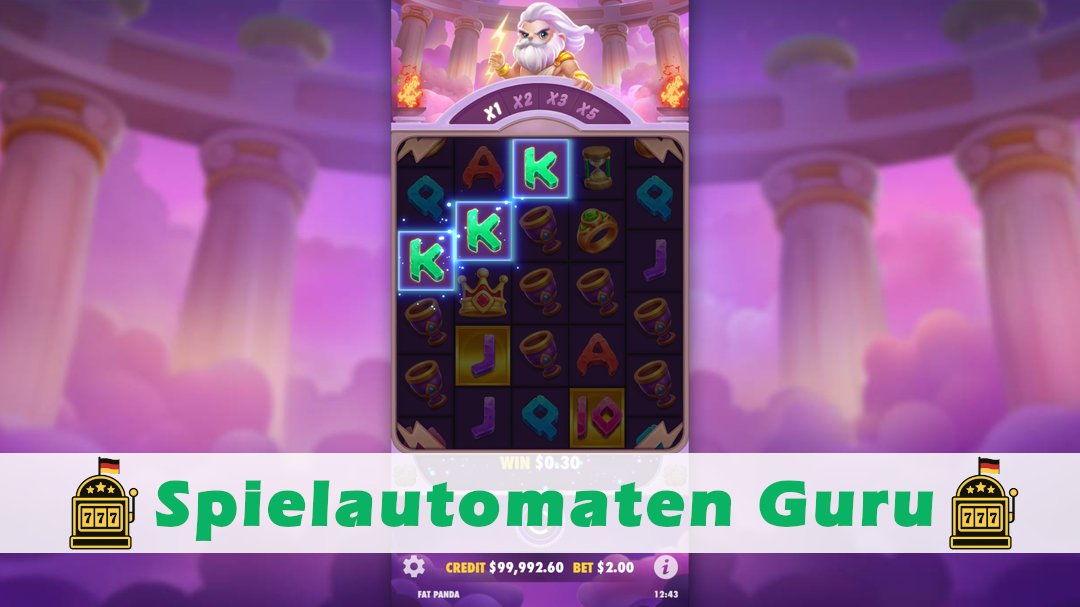 Screenshot der Demo-Version des Spiels Olympus Wins Super Scatter Demo des Spielautomaten Olympus Wins Super Scatter