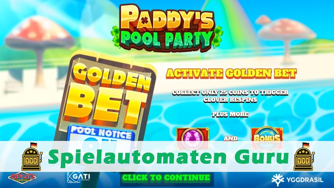 Screenshot der Demo-Version des Spiels Paddys Pool Party Demo des Spielautomaten Paddys Pool Party