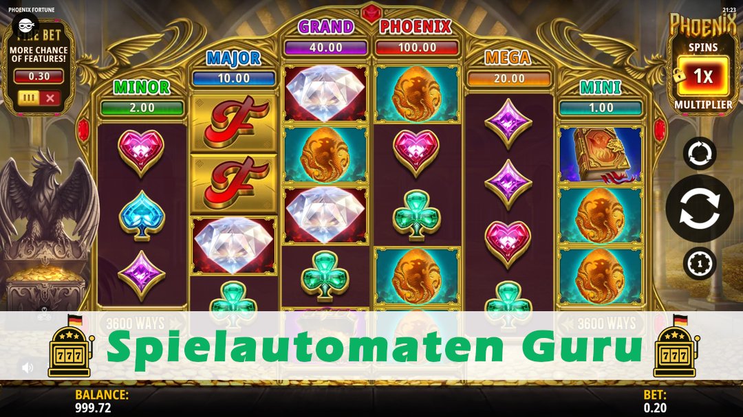 Screenshot der Demo-Version des Spiels Phoenix Fortune Demo des Spielautomaten Phoenix Fortune