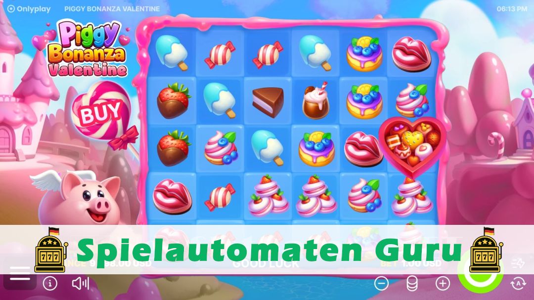 Screenshot der Demo-Version des Spiels Piggy Bonanza Valentine Demo des Spielautomaten Piggy Bonanza Valentine
