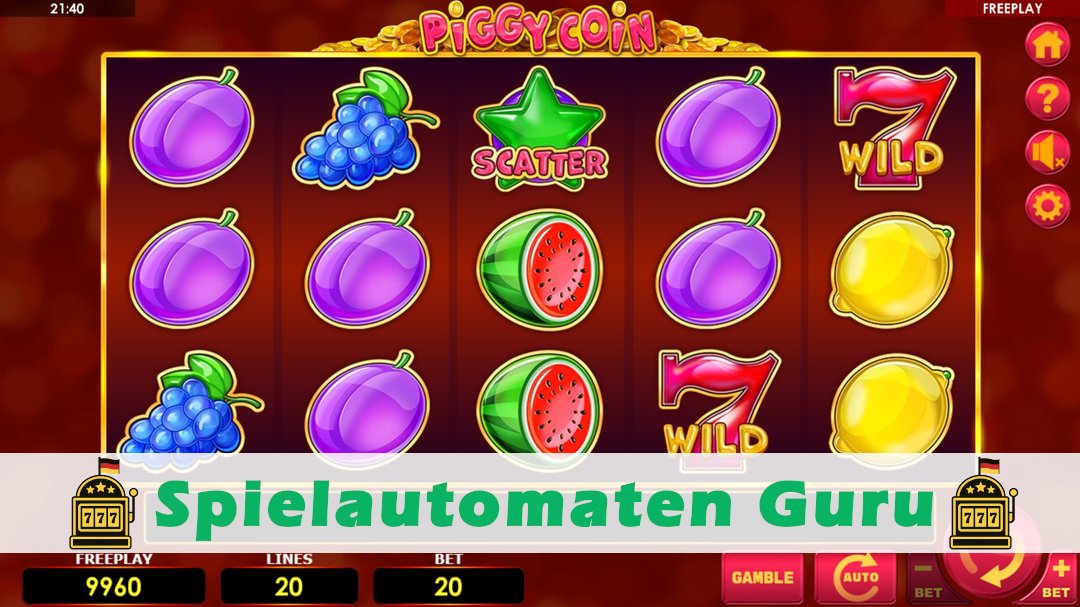 Screenshot der Demo-Version des Spiels Piggy Coin Demo des Spielautomaten Piggy Coin
