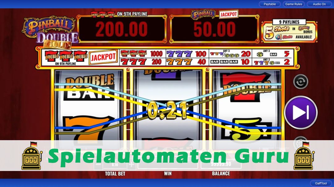 Screenshot der Demo-Version des Spiels Pinball Double Gold Demo des Spielautomaten Pinball Double Gold