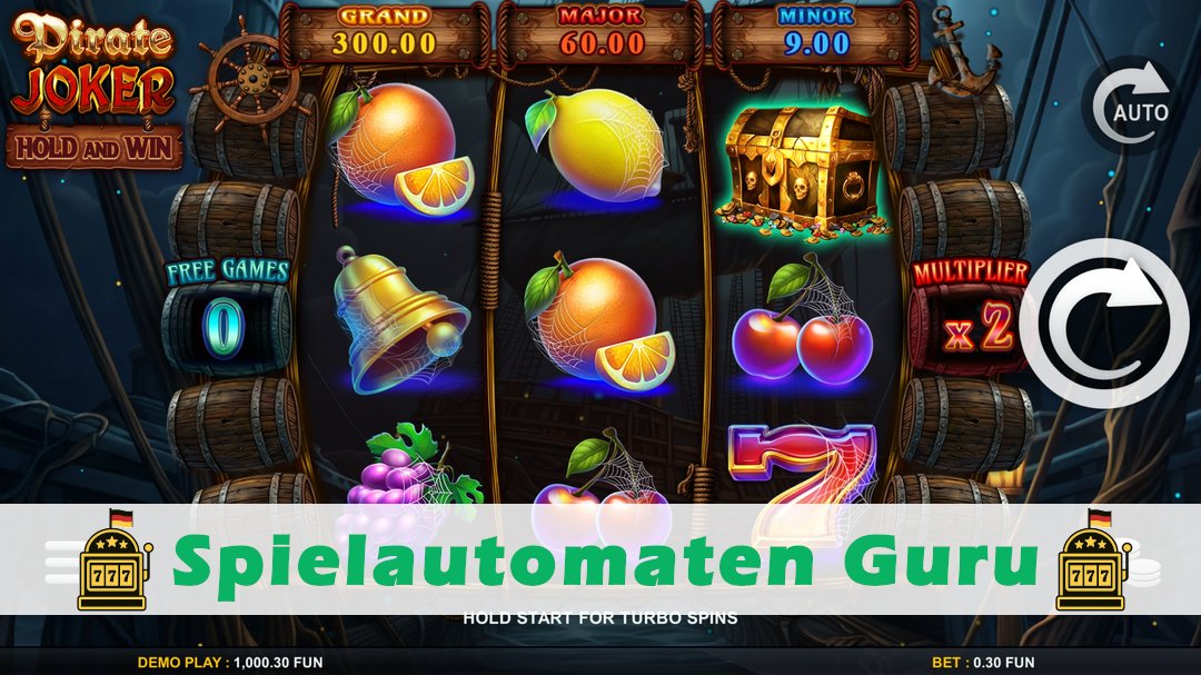Screenshot der Demo-Version des Spiels Pirate Joker Hold And Win Demo des Spielautomaten Pirate Joker Hold And Win