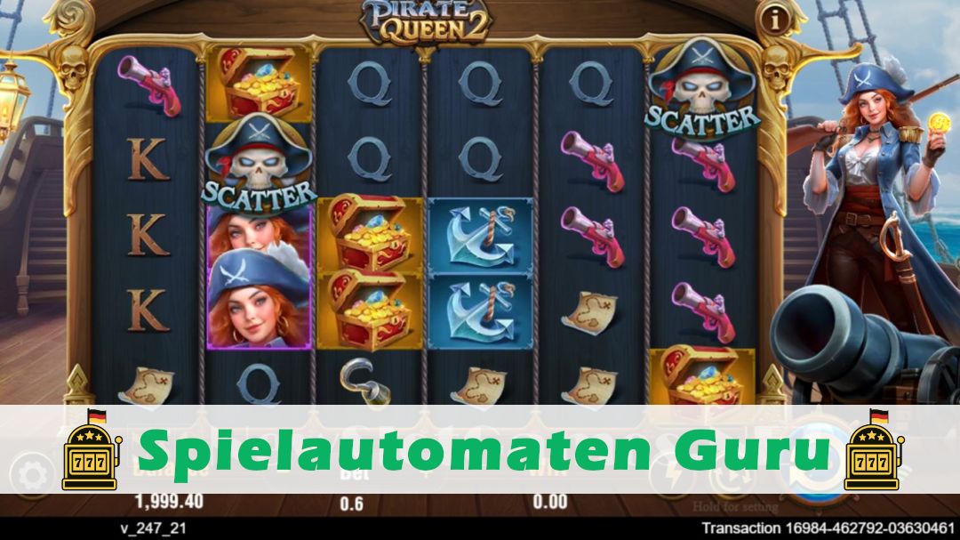 Screenshot der Demo-Version des Spiels Pirate Queen 2 Demo des Spielautomaten Pirate Queen 2