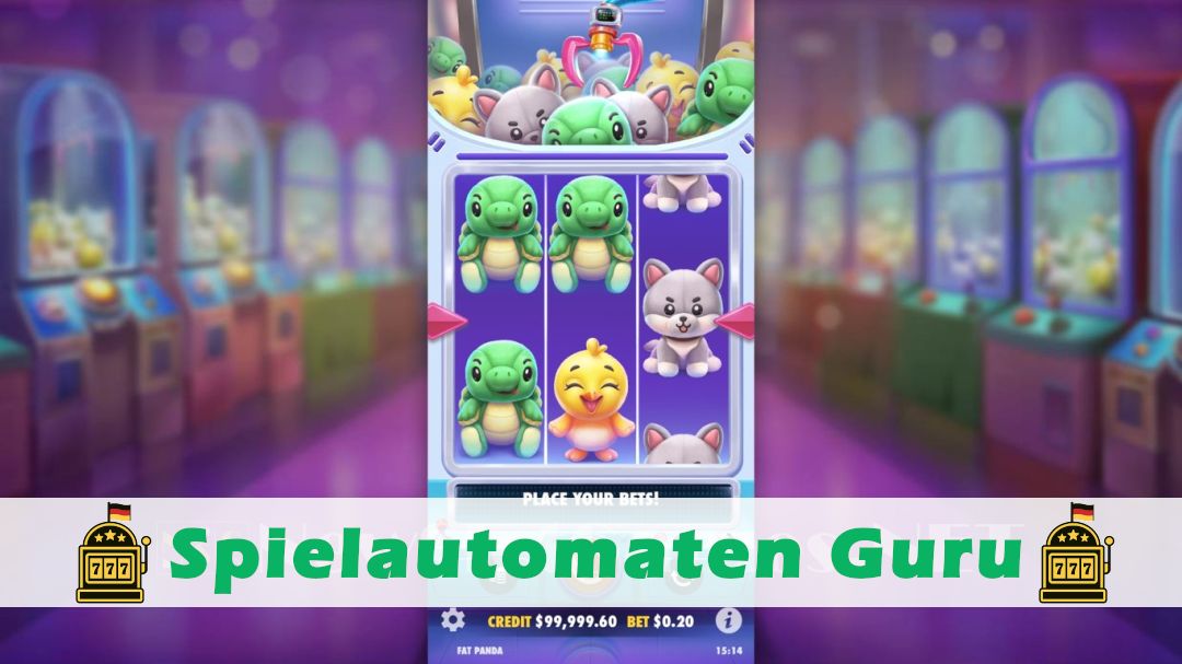 Screenshot der Demo-Version des Spiels Plushie Wins Demo des Spielautomaten Plushie Wins