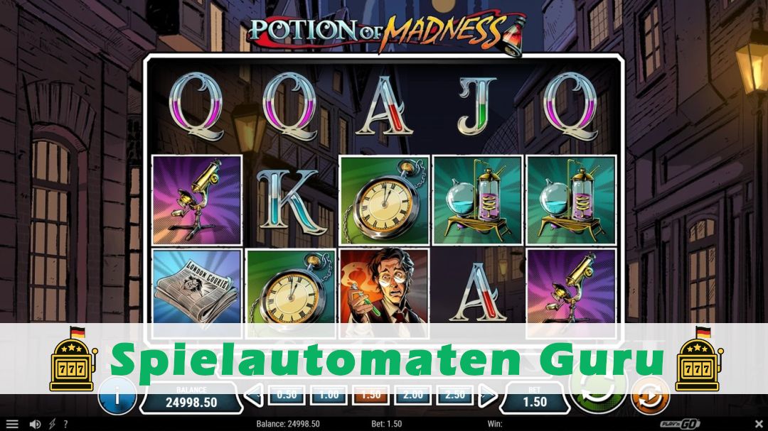 Screenshot der Demo-Version des Spiels Potion of Madness Demo des Spielautomaten Potion of Madness