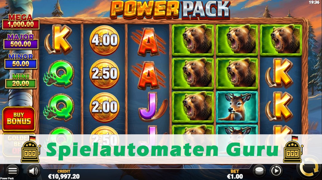 Screenshot der Demo-Version des Spiels Power Pack Demo des Spielautomaten Power Pack