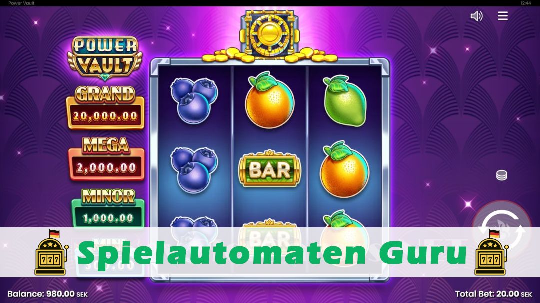Screenshot der Demo-Version des Spiels Power Vault Demo des Spielautomaten Power Vault