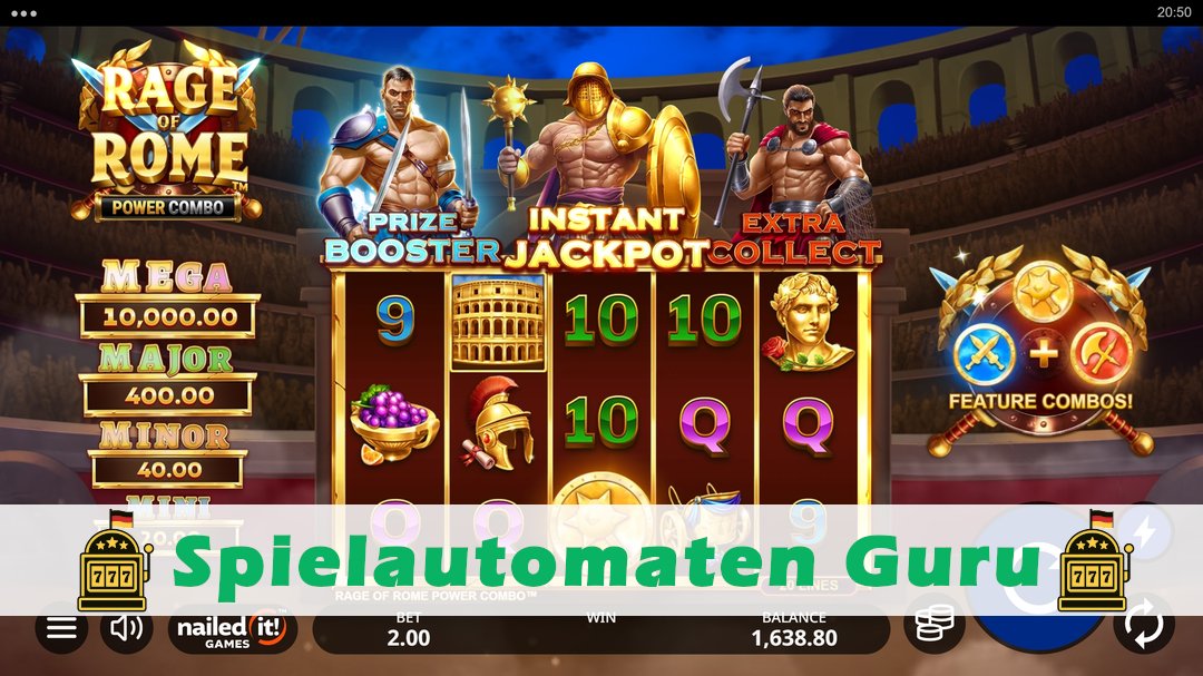 Screenshot der Demo-Version des Spiels Rage of Rome Power Combo Demo des Spielautomaten Rage of Rome Power Combo