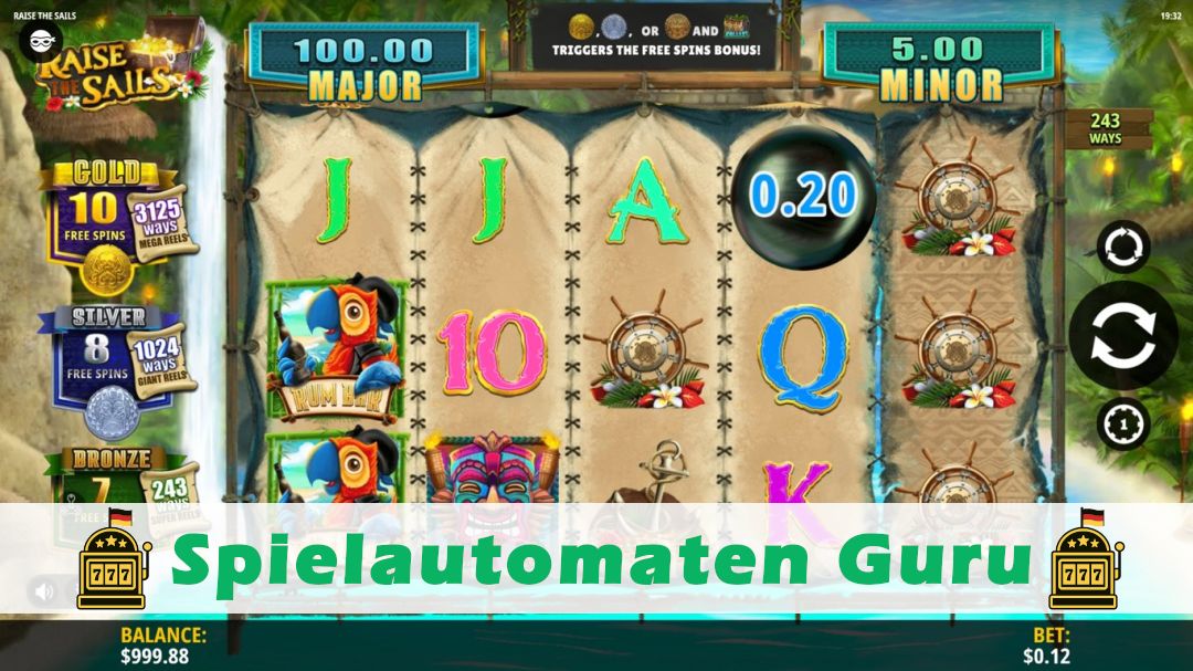 Screenshot der Demo-Version des Spiels Raise the Sails Demo des Spielautomaten Raise the Sails