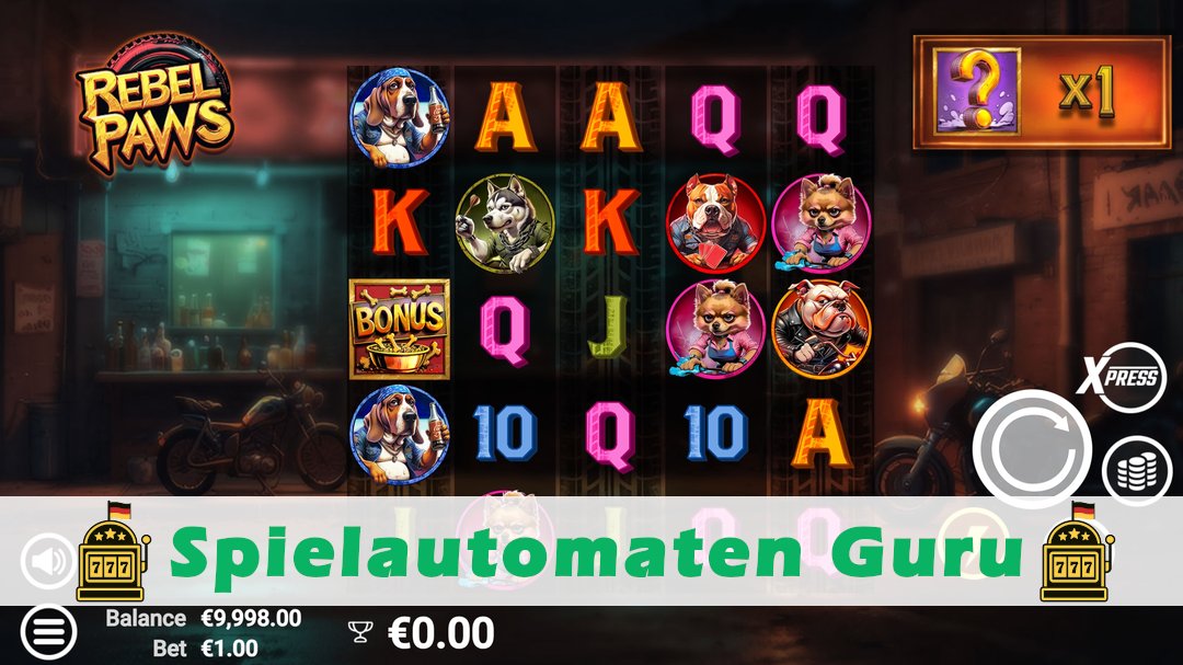 Screenshot der Demo-Version des Spiels Rebel Paws Demo des Spielautomaten Rebel Paws