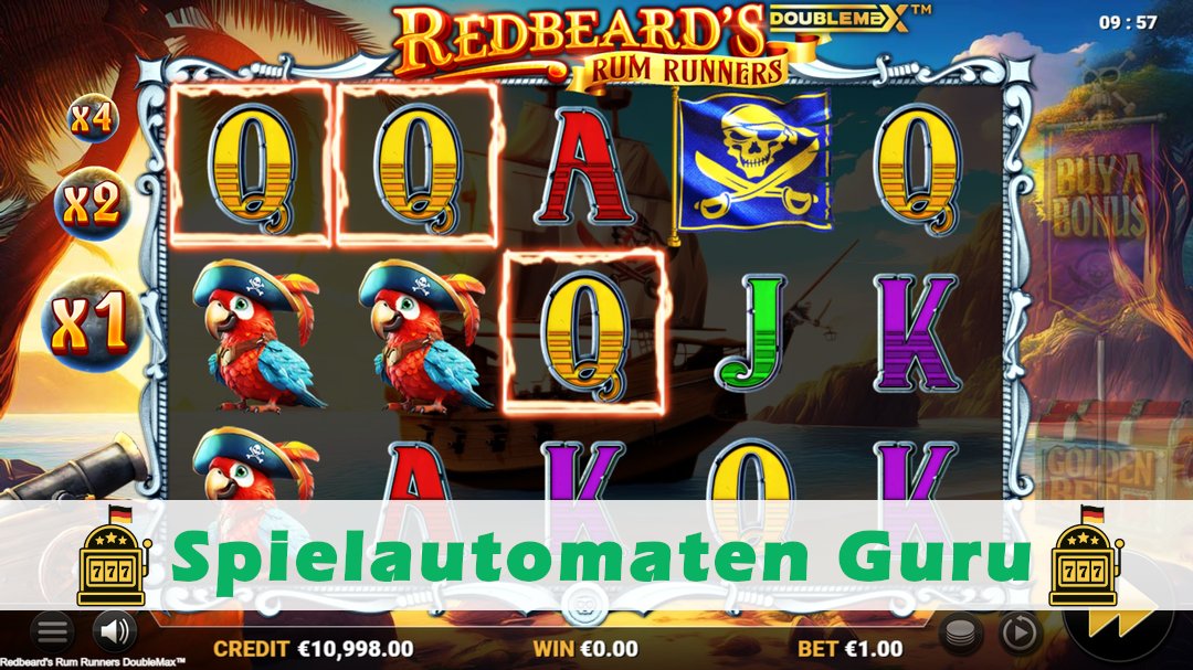 Demo des Spielautomaten Redbeards Rum Runners DoubleMax