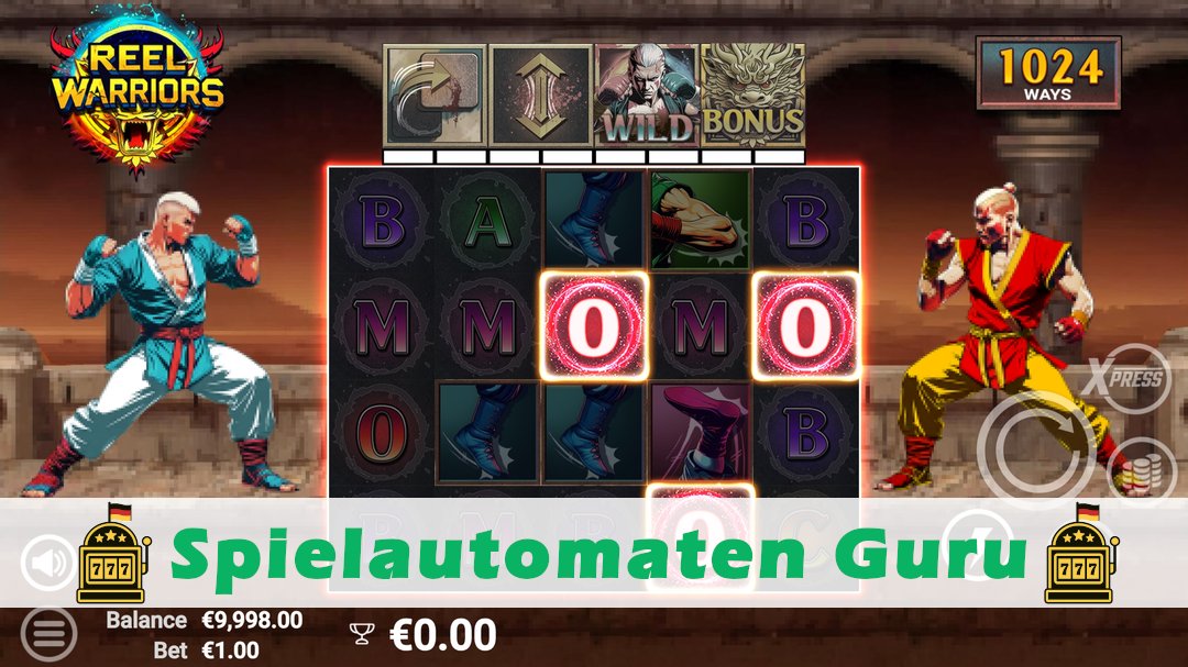 Screenshot der Demo-Version des Spiels Reel Warriors Demo des Spielautomaten Reel Warriors