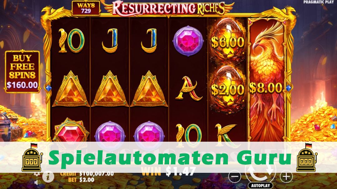 Screenshot der Demo-Version des Spiels Resurrecting Riches Demo des Spielautomaten Resurrecting Riches