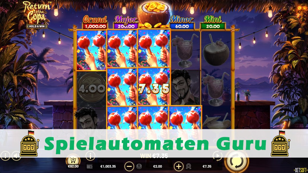 Screenshot der Demo-Version des Spiels Return to the Copa Hold & Win Demo des Spielautomaten Return to the Copa Hold & Win