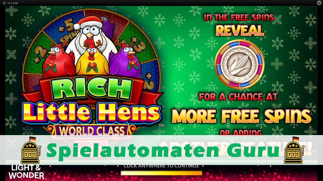 Screenshot der Demo-Version des Spiels Rich Little Hens World Class Christmas Edition Demo des Spielautomaten Rich Little Hens World Class Christmas Edition