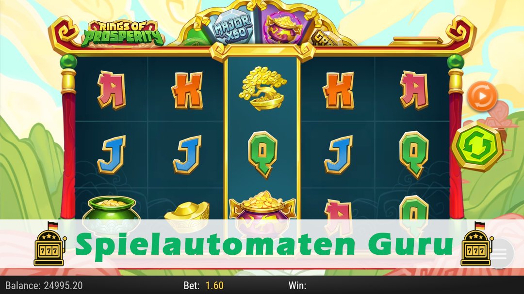 Screenshot der Demo-Version des Spiels Rings of Prosperity Demo des Spielautomaten Rings of Prosperity
